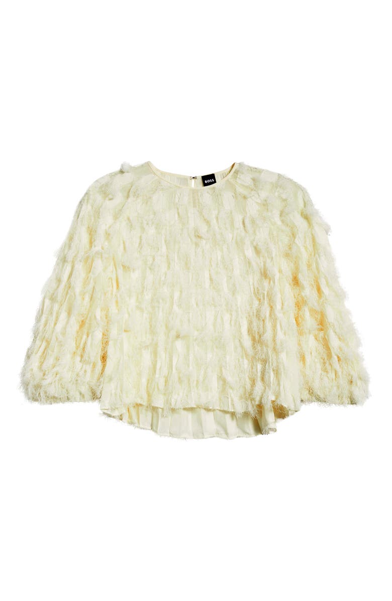 BOSS Baima Feather Jacquard Top, Alternate, color, Soft Cream