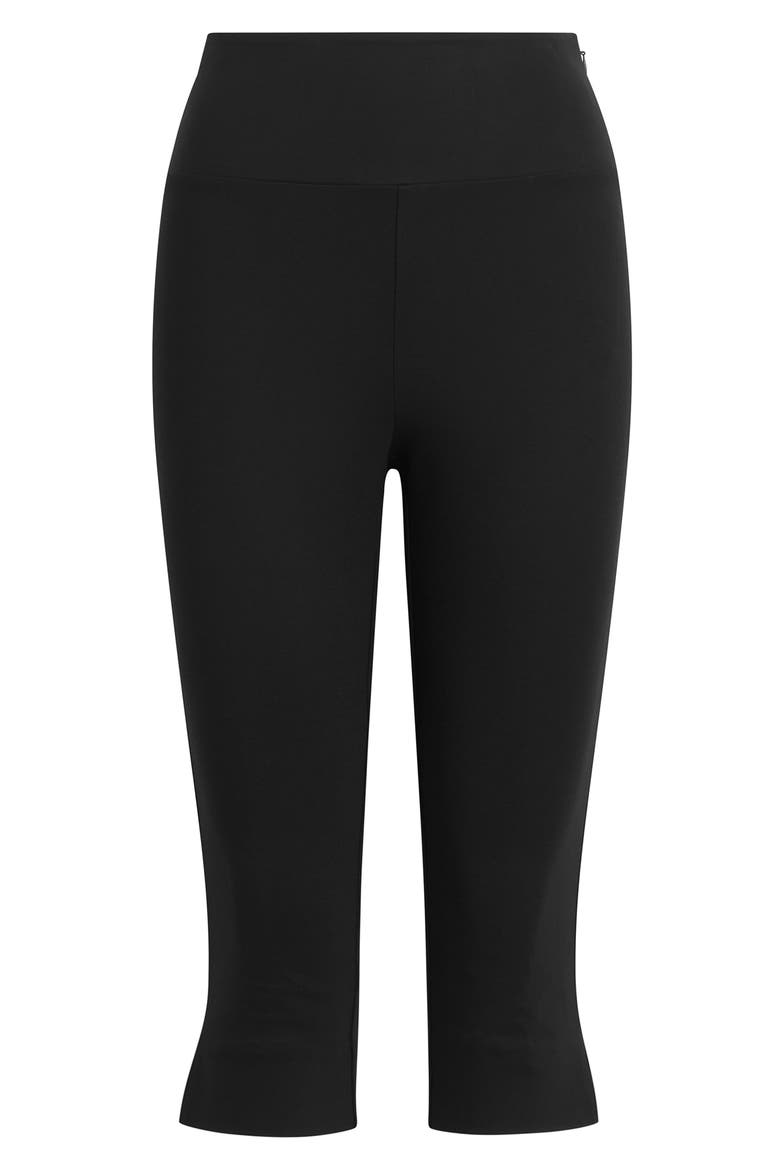 The Carrie Pedal Pusher Slit Hem Capri Pants, Alternate, color, BLACK