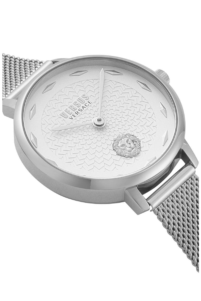 La Villette Mesh Strap Watch, 36mm, Alternate, color, SILVER/ WHITE/ SILVER