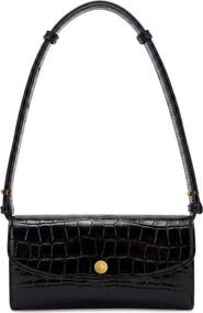 Veronica Beard Croc Embossed Leather Crossbody Wallet