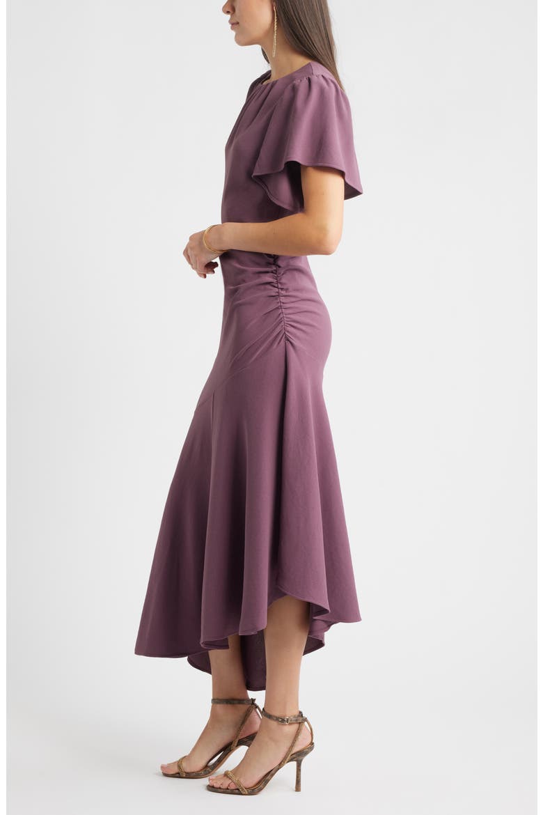 Asymmetric Crepe Maxi Dress, Alternate, color, PURPLE SERUM