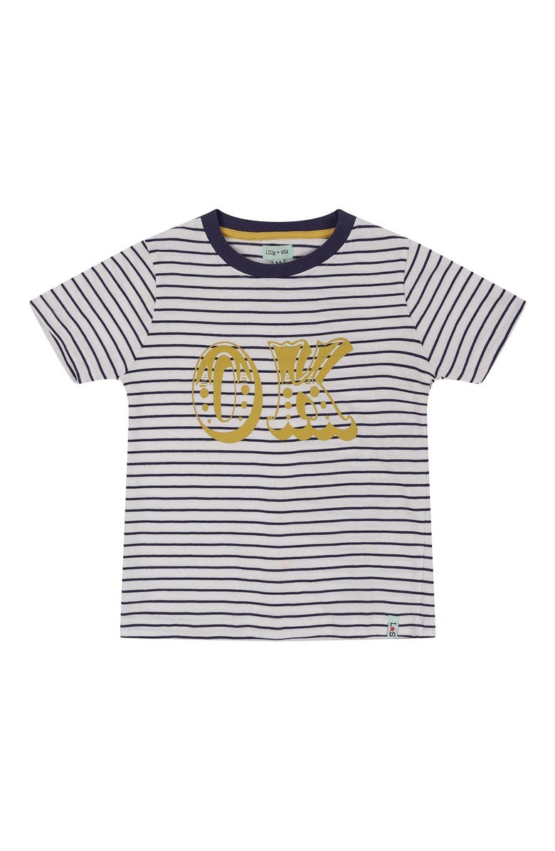 Lilly + Sid Organic Cotton Ok Slogan Print T-Shirt, Main, color, Multi