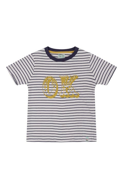 Organic Cotton Ok Slogan Print T-Shirt (Toddler, Little Kid)