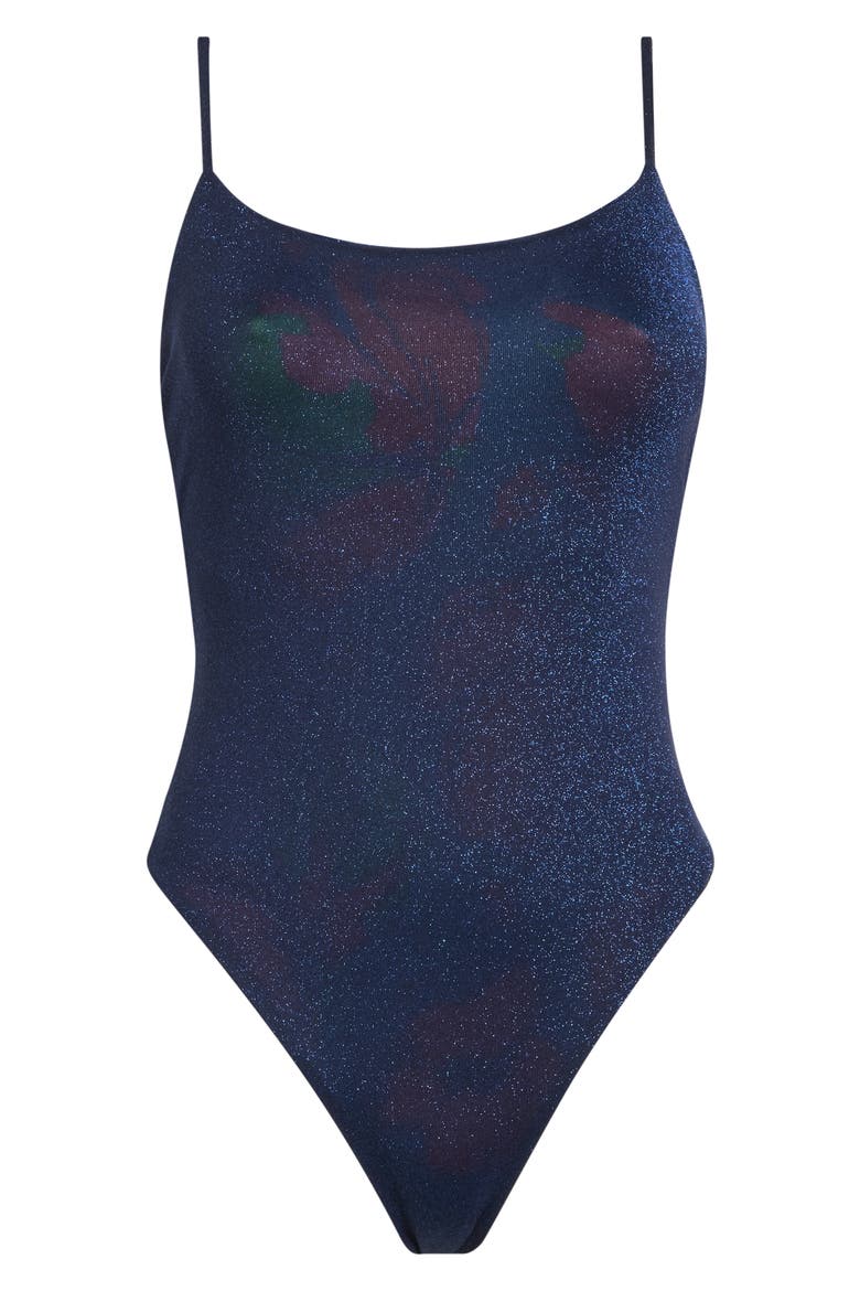 Luster One-Piece Swimsuit, Alternate, color, BLUE