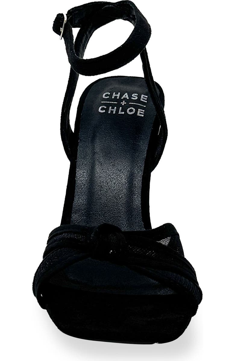 CHASE AND CHLOE Gemini Knot Mesh Sandal, Alternate, color, Black