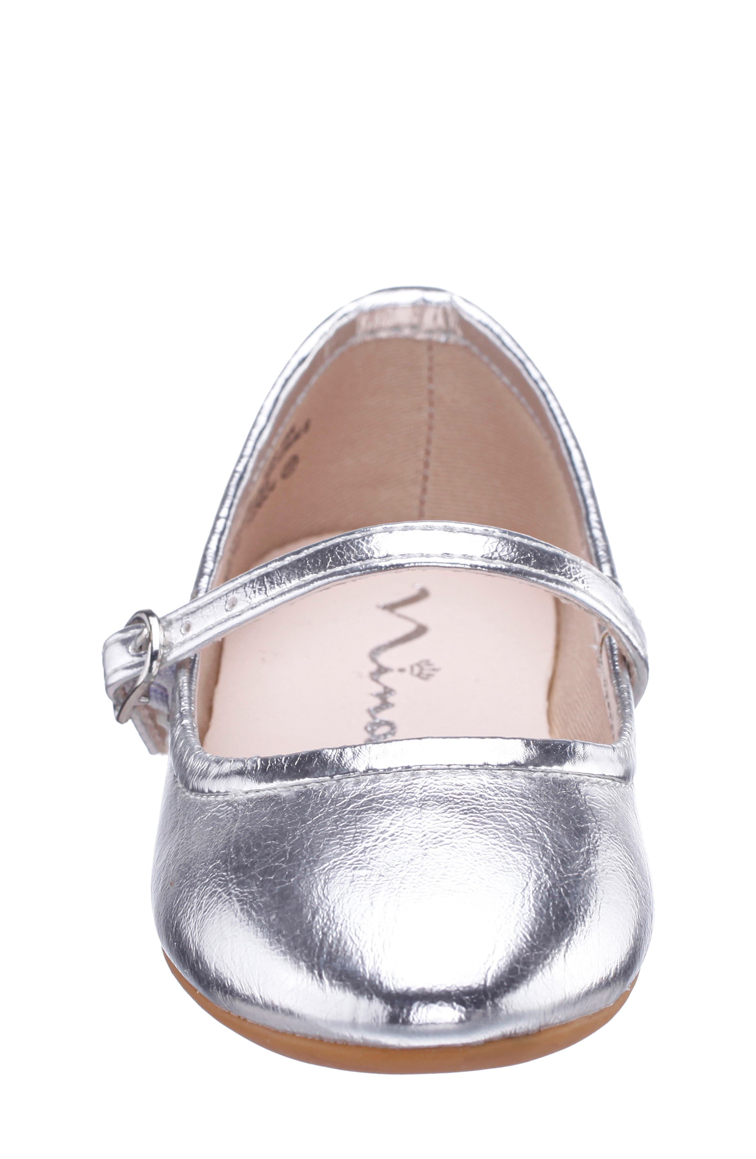 Kids' Nicola Mary Jane Flat, Alternate, color, SILVER METALLIC