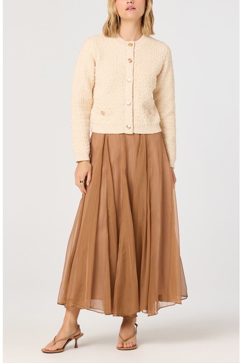 Fiori Maxi Skirt, Alternate, color, WALNUT