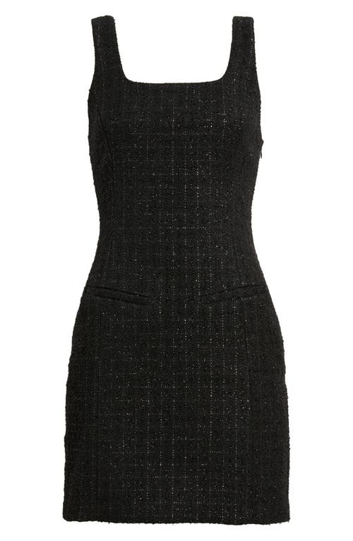Open Edit Tweedy Sleeveless Minidress In Black