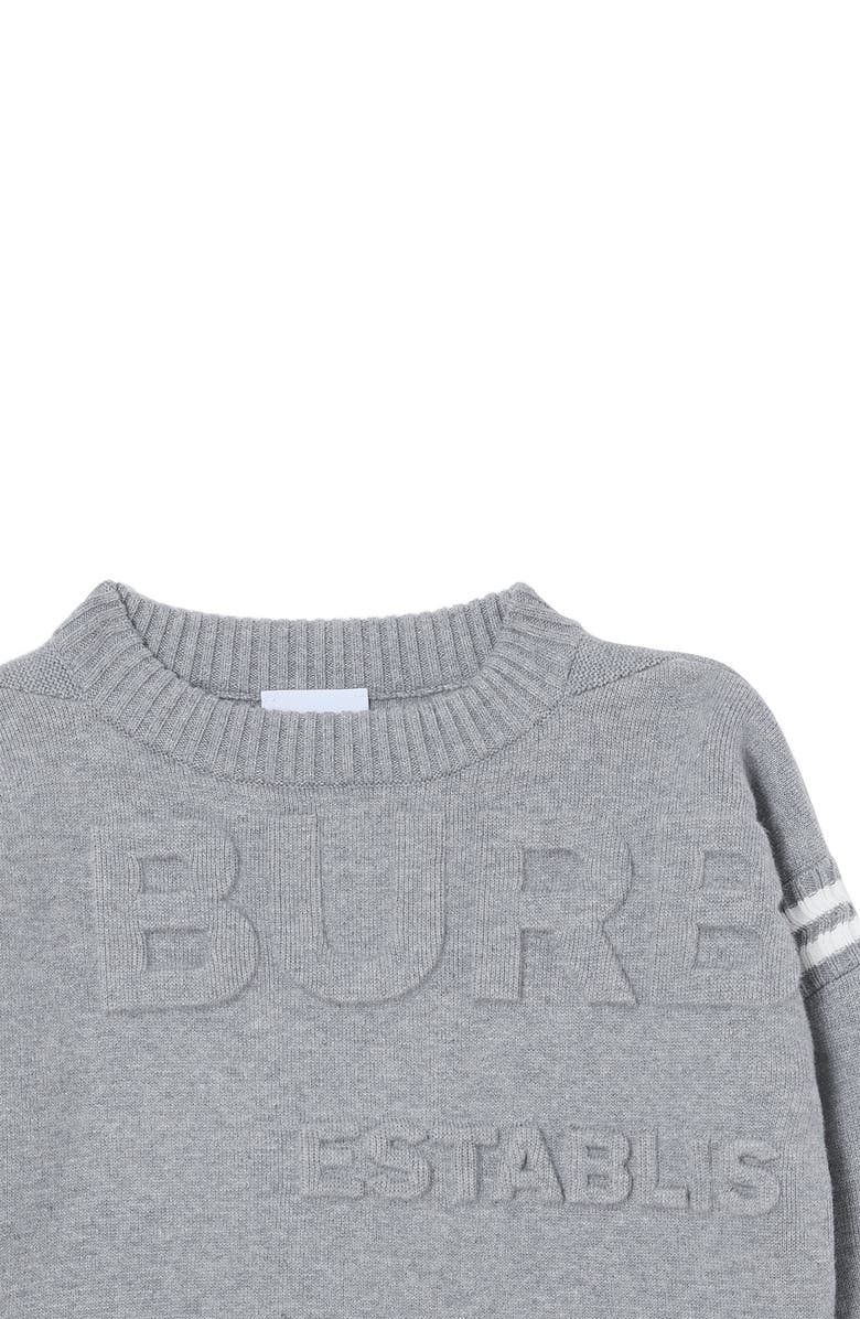 Burberry Kids' Guernsey Horseferry Logo Sweater Dress, Alternate, color, 