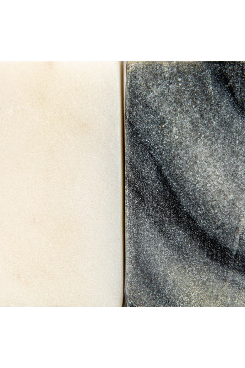 Heart-Shaped Marble Salt and Pepper Shakers, Set of 2, Grey and White, Alternate, color, Grey