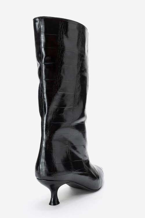 Prologue Shoes Crow Embossed Pointed Toe Boot In Multi