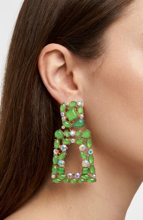 Mosaic Stone Statement Drop Earrings