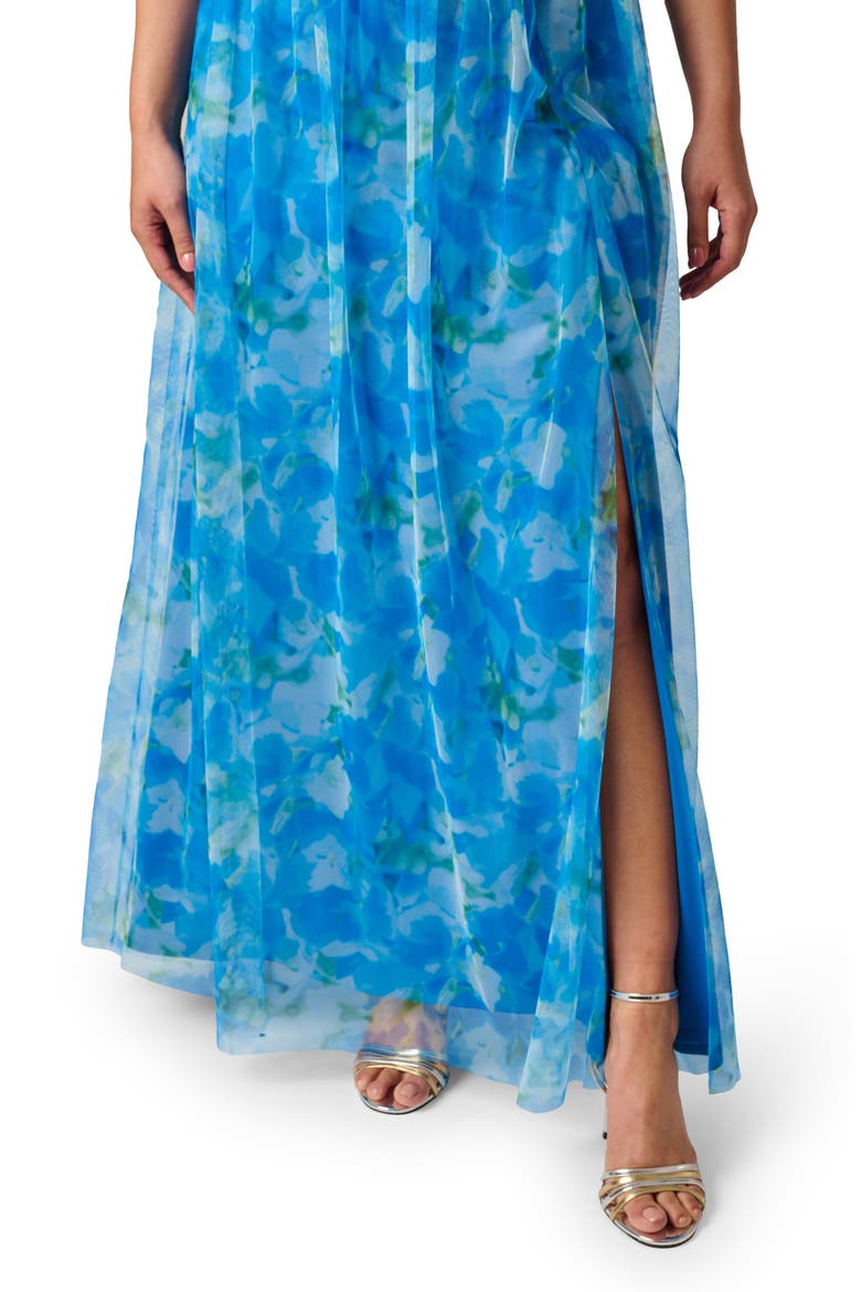 Sweetpea Off the Shoulder Tulle Gown, Alternate, color, BLUE MULTI