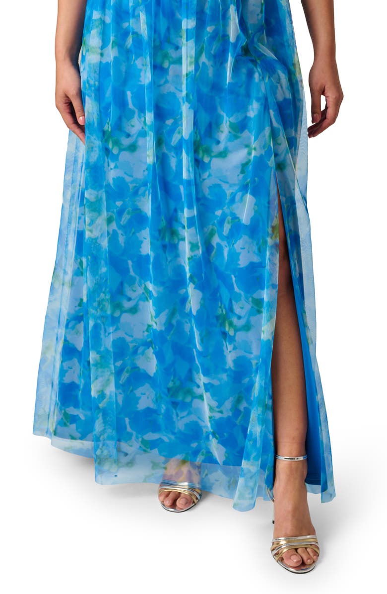 Adrianna Papell Sweetpea Off the Shoulder Tulle Gown, Alternate, color, 