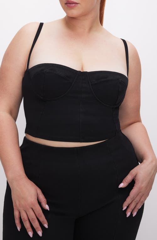 Good American Sculpt Bustier Denim Crop Top
