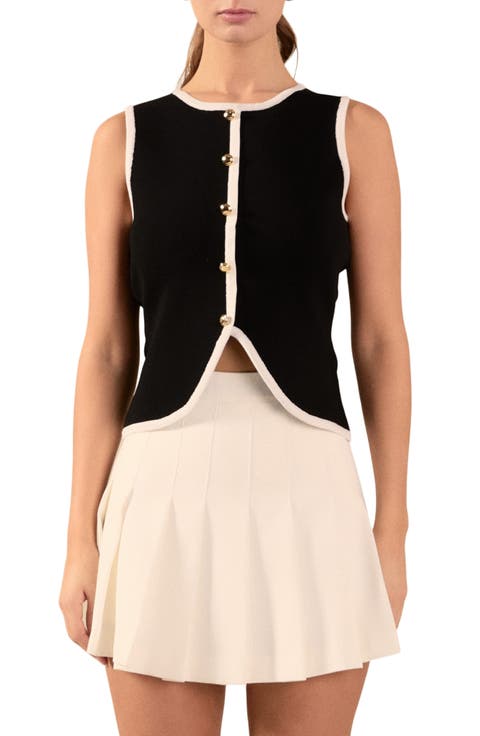 Contrast Knit Vest