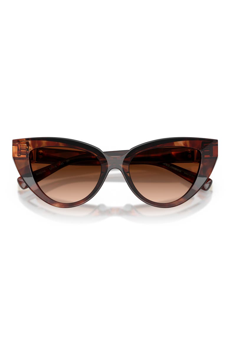 52mm Polarized Cat Eye Sunglasses, Alternate, color, DARK RED HAVANA