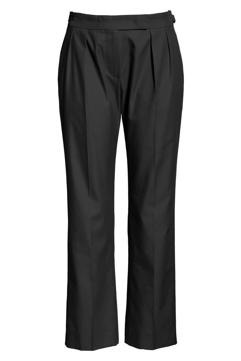 Lucas Straight Leg Gabardine Ankle Pants, Alternate, color, BLACK
