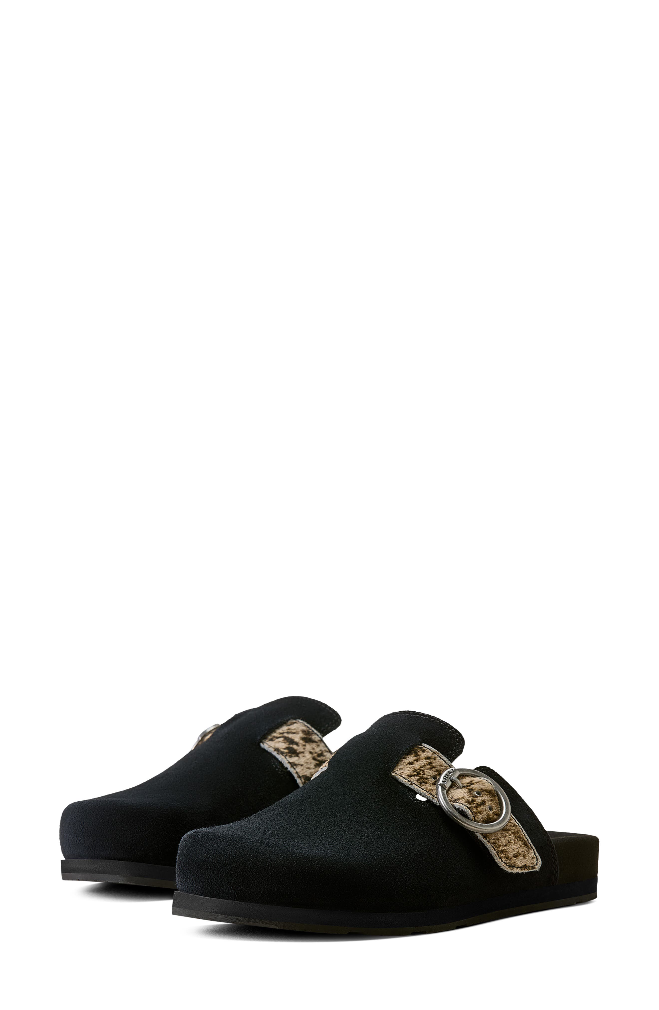 Country Leather Mule, Alternate, color, BLACK SUEDE