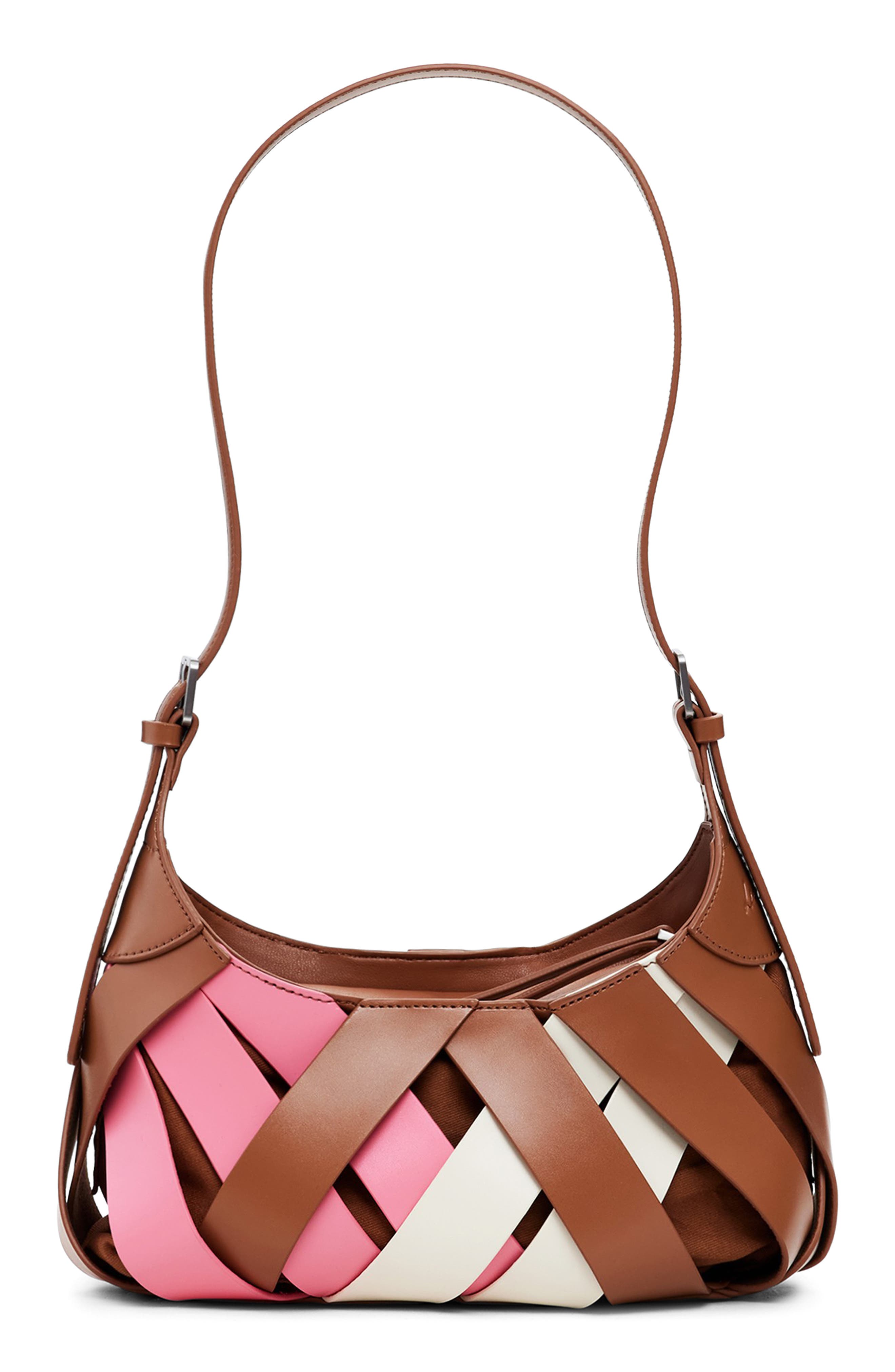 Desigual Faux Leather Shoulder Bag, Main, color, Brown