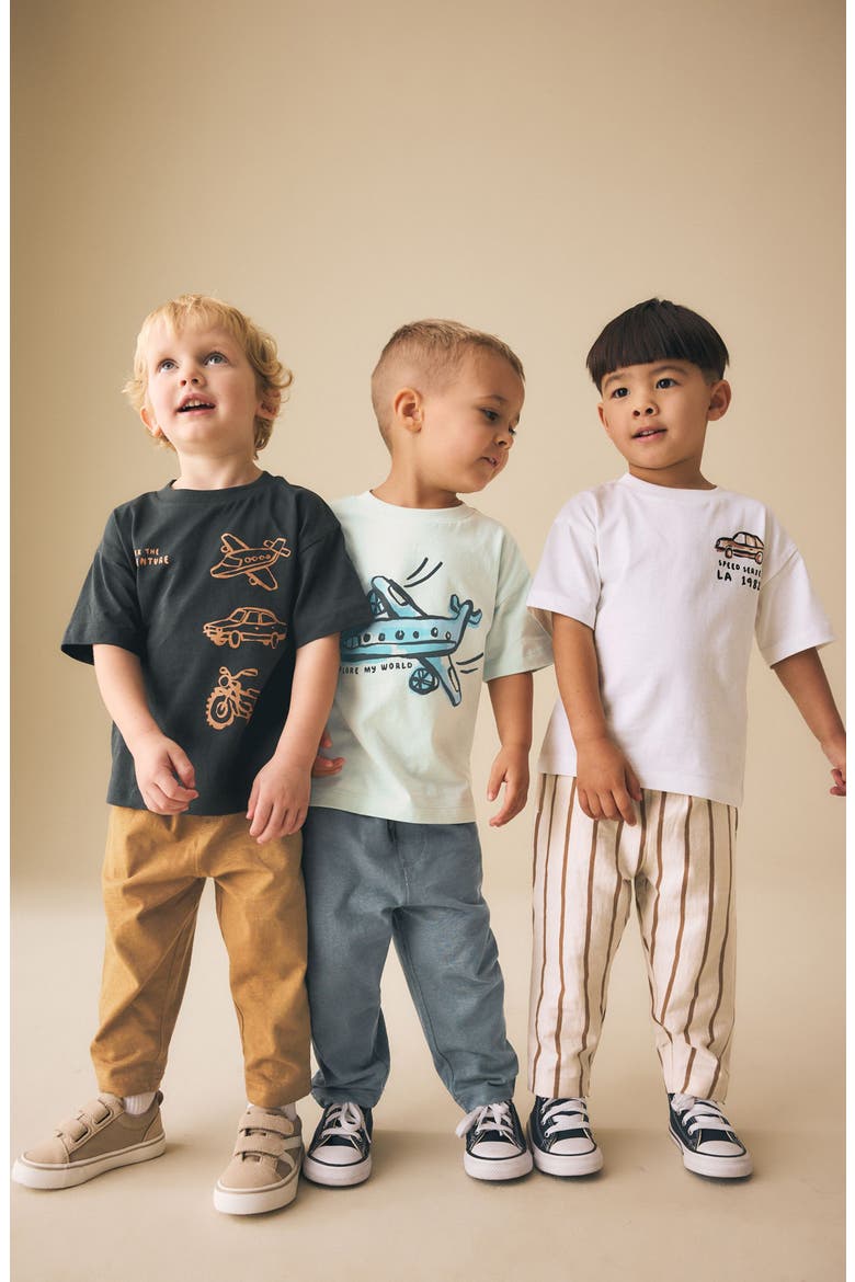 Kids' 6-Pack Transport Assorted T-Shirts & Joggers Set, Alternate, color, BLUE