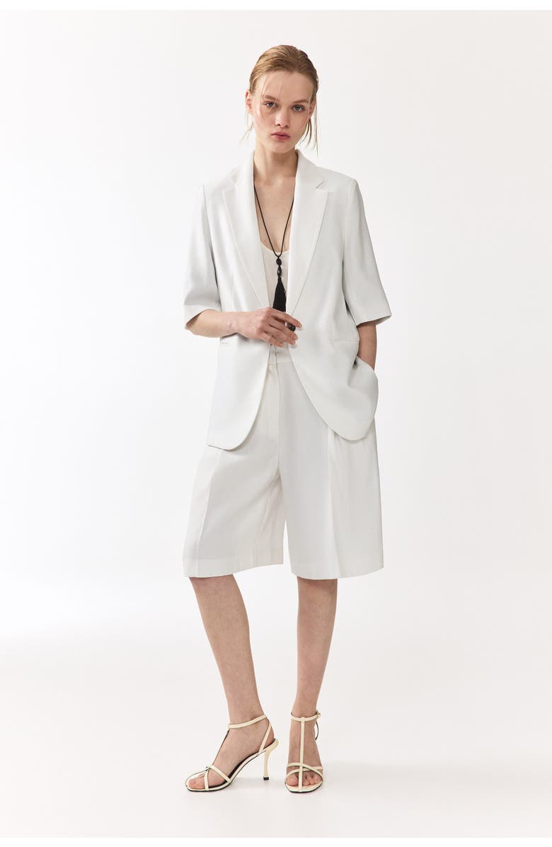 H&M Short-sleeved Blazer, Alternate, color, White