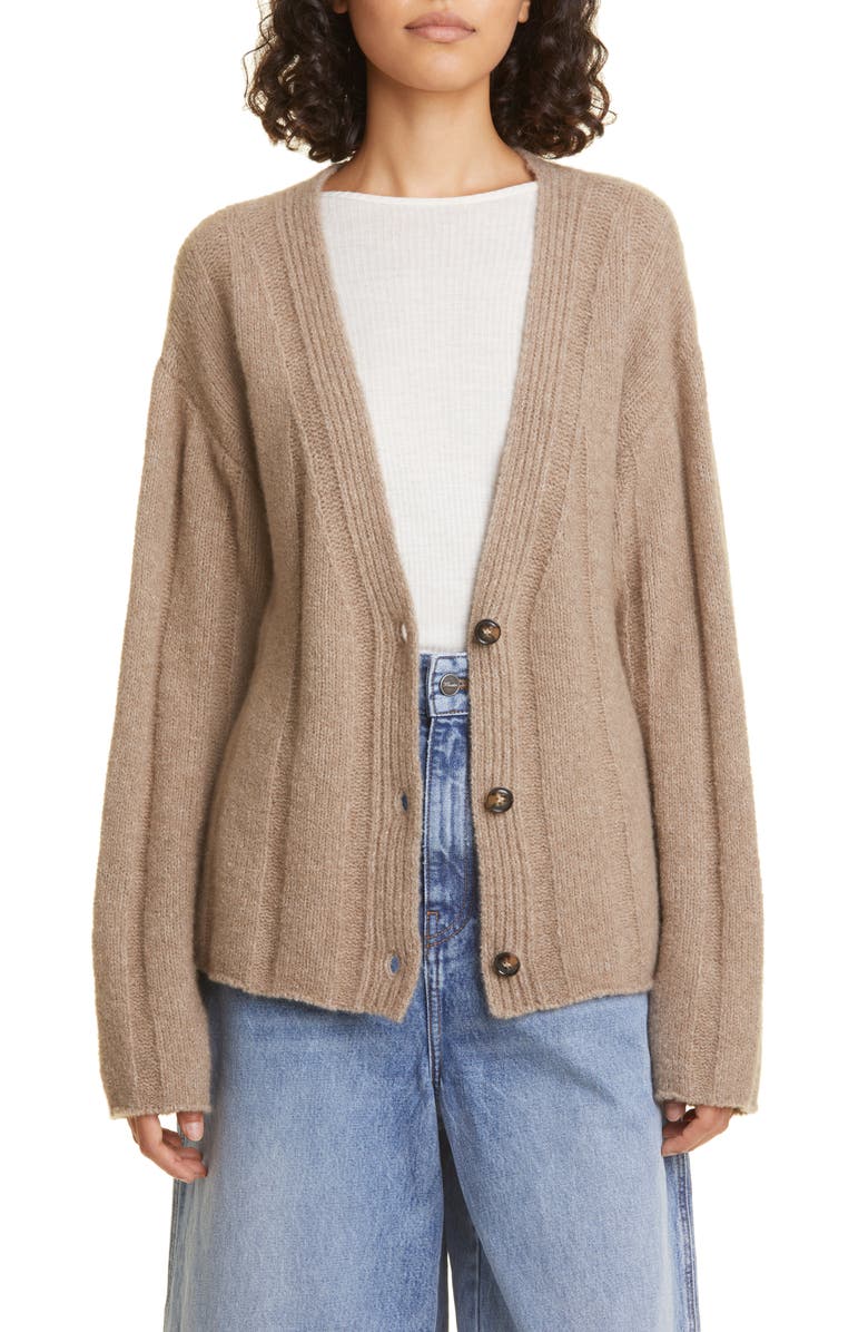 LOULOU DE SAISON Borgan Cashmere Blend Cardigan, Main, color, 