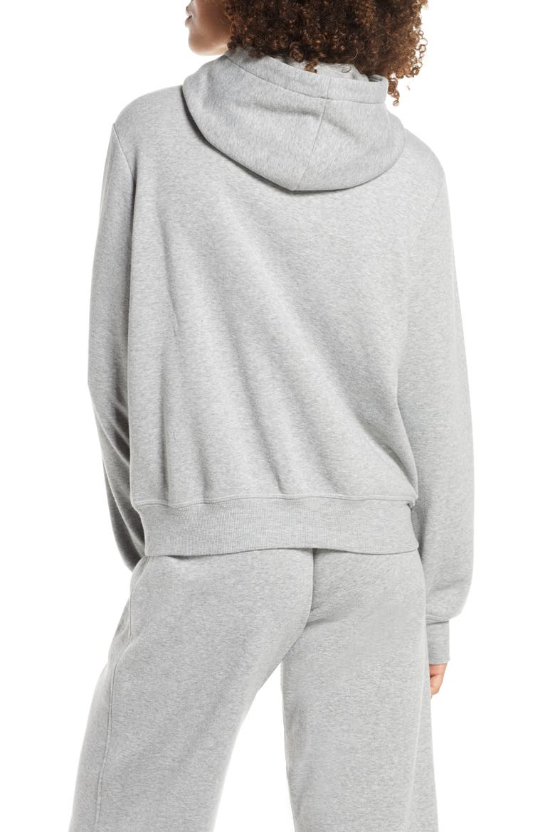 Fleece Hoodie, Alternate, color, LIGHT GREY MELANGE