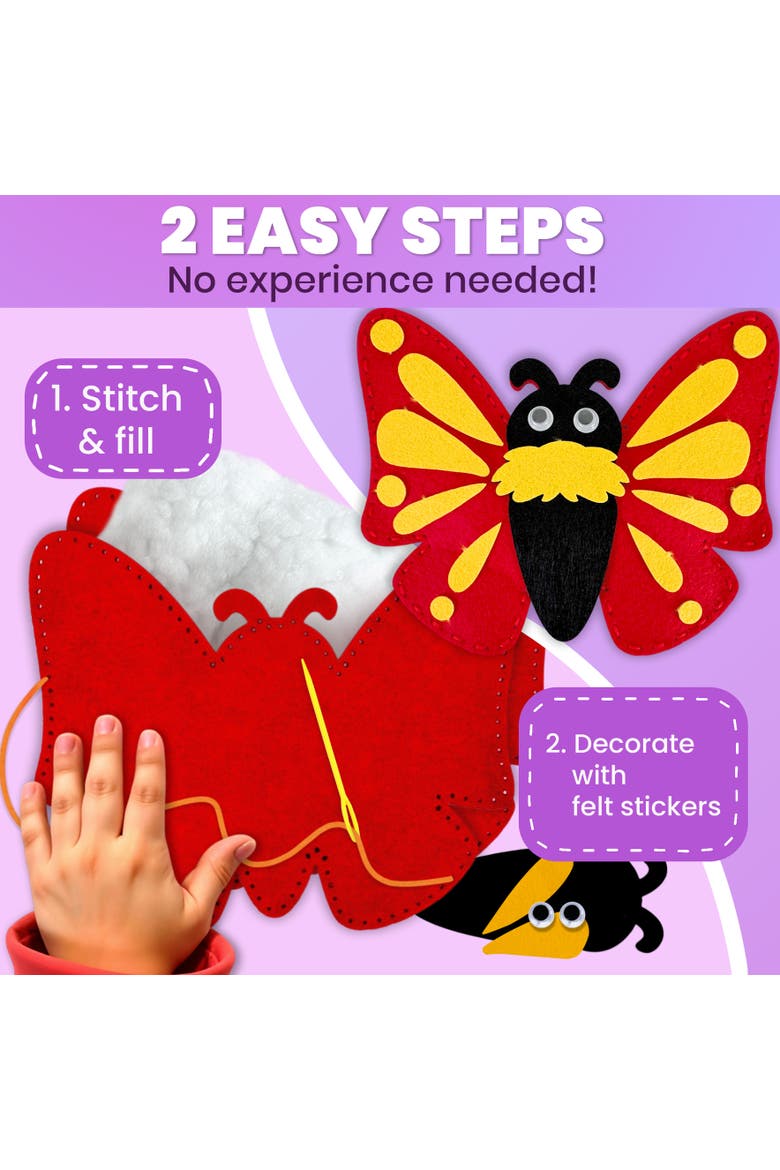 Kids Sewing Craft Kit with Felt Toys, Alternate, color, Bugs