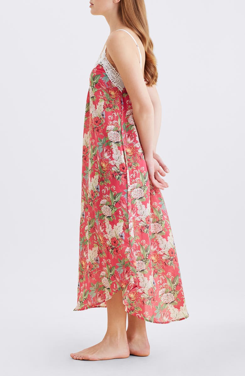 Papinelle Clara Lace Trim Cotton Voile Nightgown, Alternate, color, 