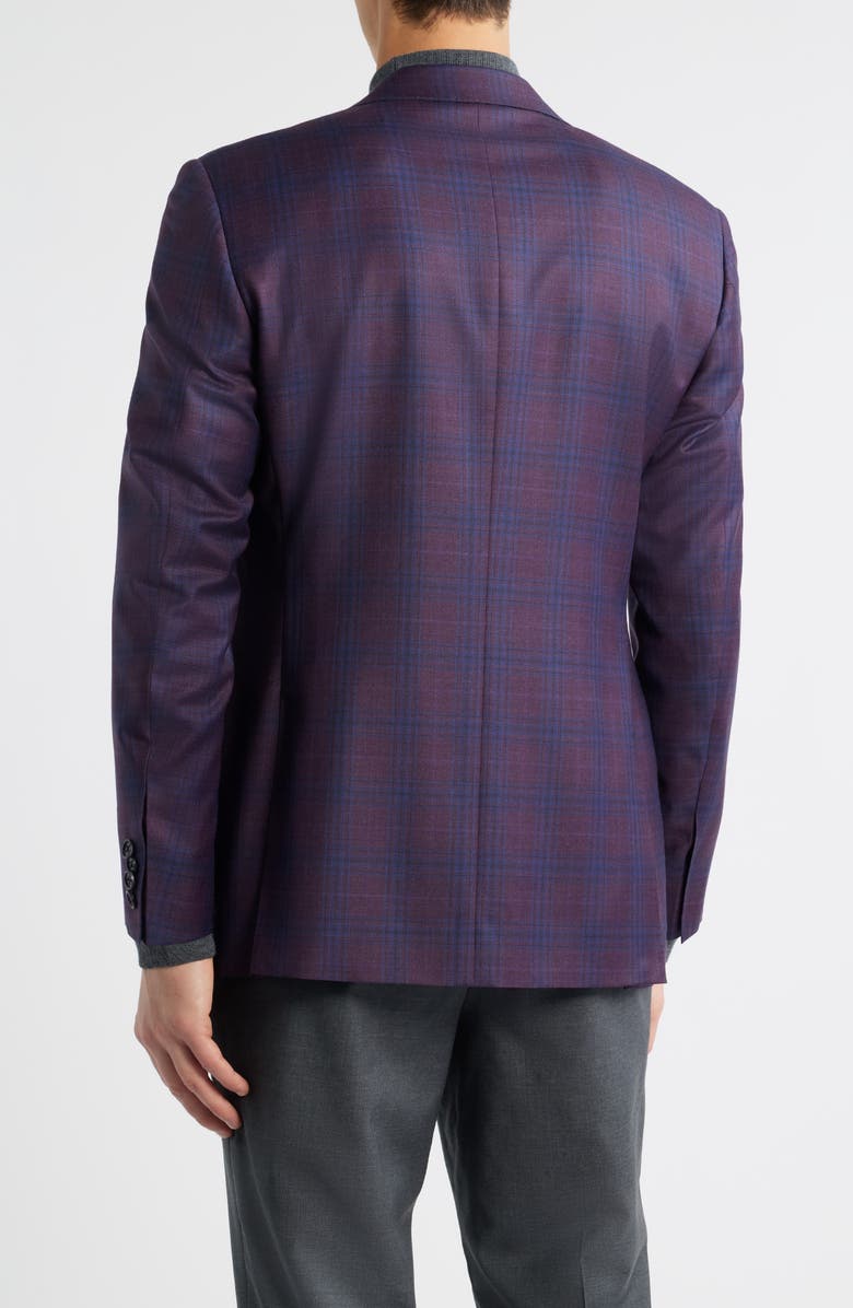 Canali Siena Regular Fit Purple Shadow Check Wool Sport Coat, Alternate, color, Purple