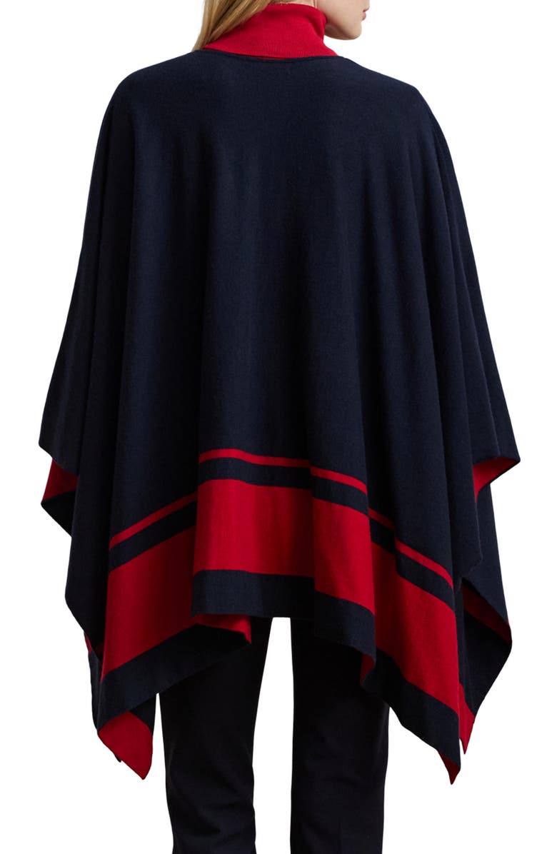 Lauren Ralph Lauren Joy Two-Tone Intarsia Knit Poncho, Alternate, color, 