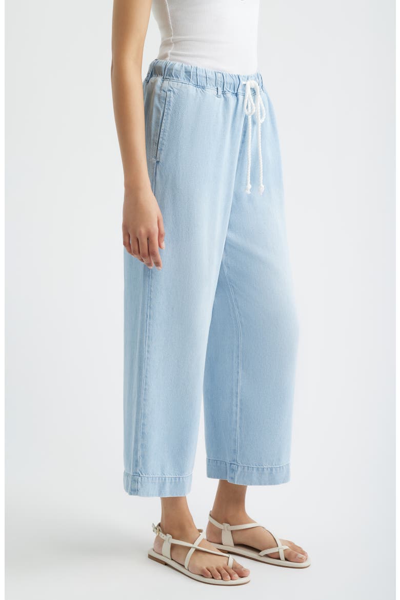 Wide Leg Crop Denim Pants, Alternate, color, COOL CAPRI WASH