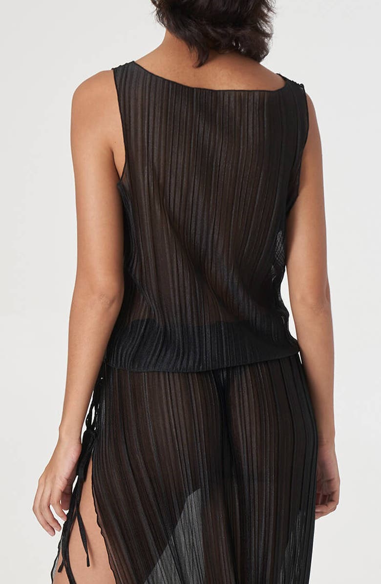 Find Me Now Pleated Metallic Sleeveless Top, Alternate, color, Black