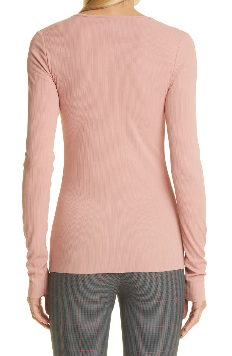 rag & bone Zoe Deep V-Neck Top, Alternate, color, Mauvdout