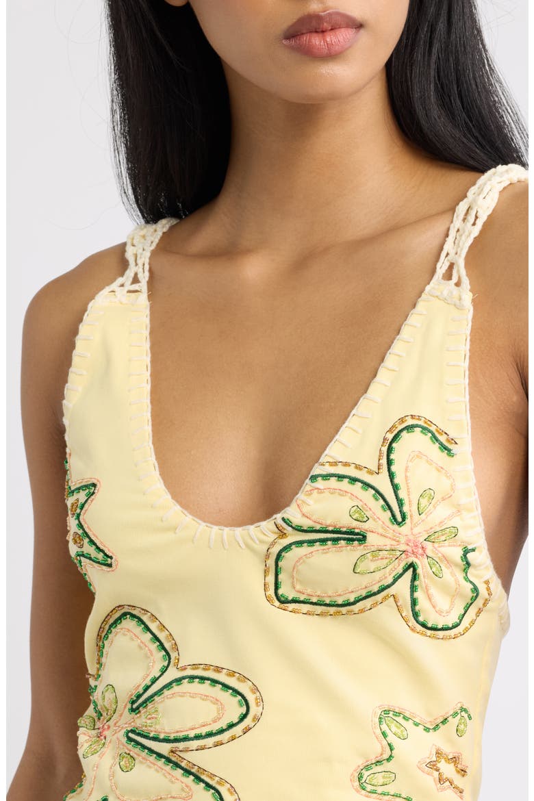 Beaded Hooded Halter Top, Alternate, color, YELLOW