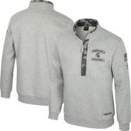 COLOSSEUM Men's Colosseum Heather Gray Michigan State Spartans OORAH OHT Military Appreciation Fleece Quarter-Zip Jacket