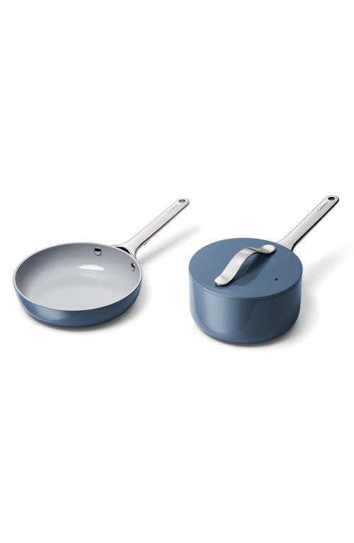 CARAWAY Nonstick Ceramic Mini Fry Pan & Sauce Pan Set in Navy 
