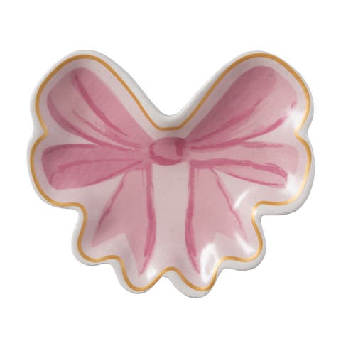 Bow Trinket Dish Ceramic Pinki