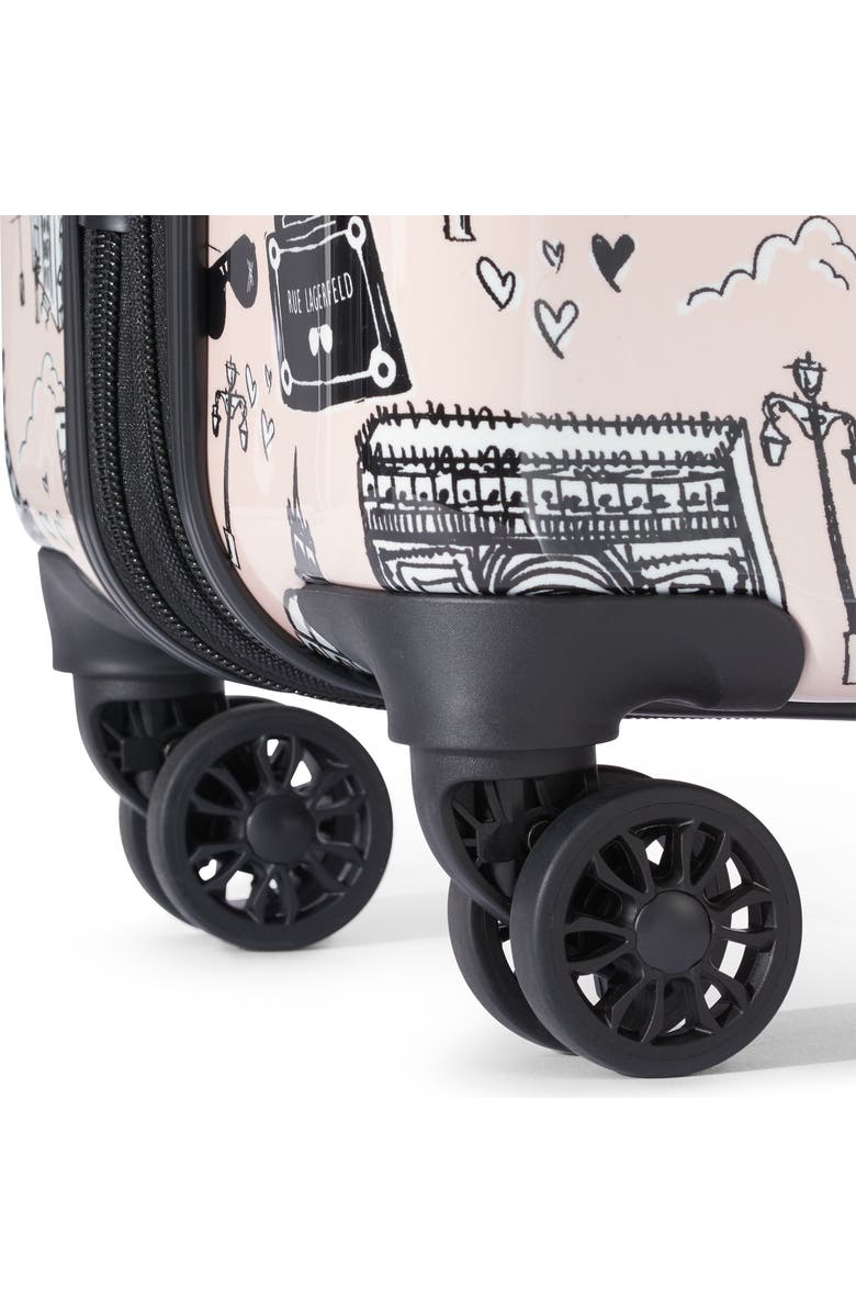 KARL LAGERFELD Karl in Paris Upright Suitcase, Alternate, color, Pink/Black