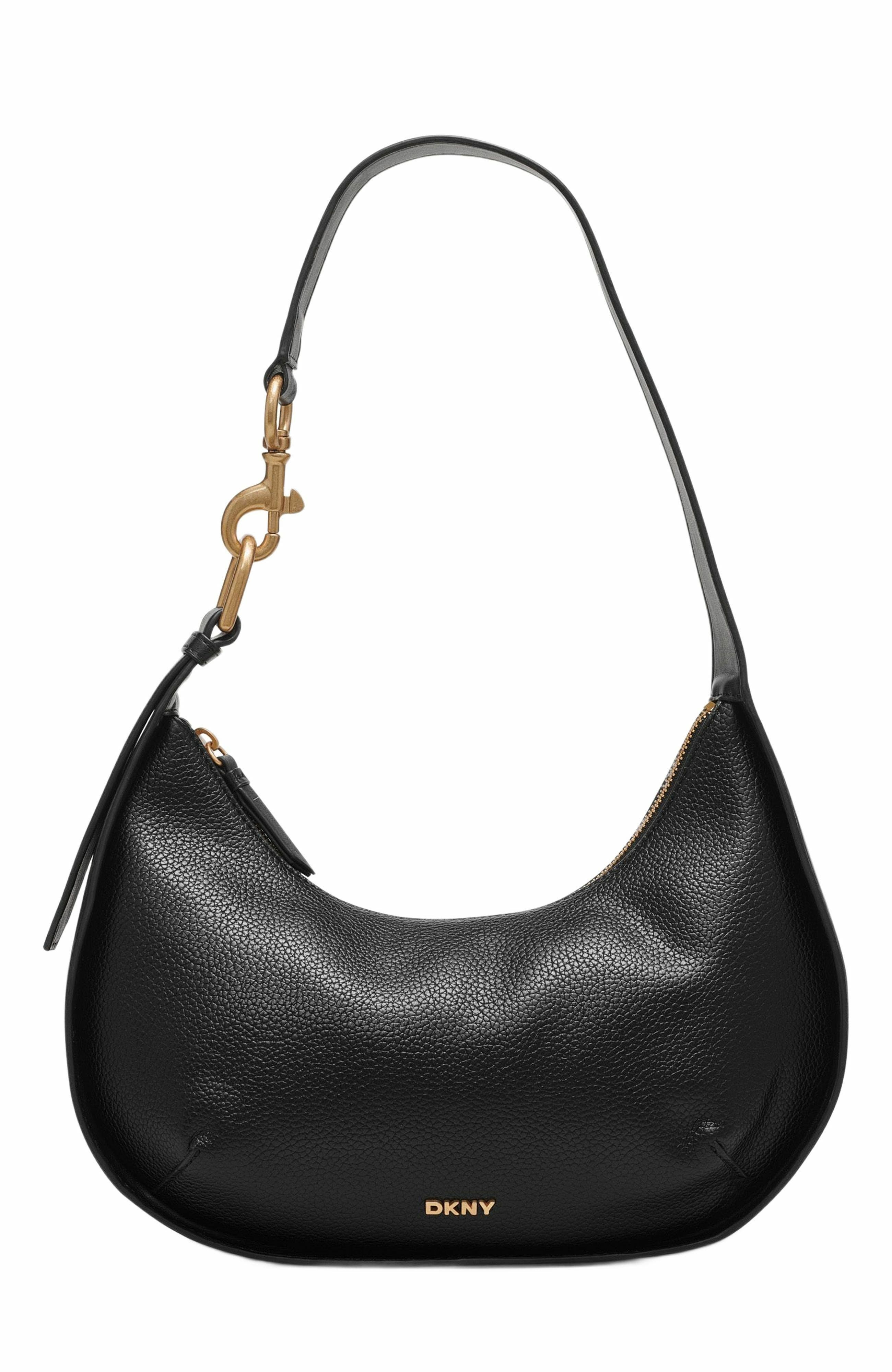DKNY Thyme Hobo Bag, Main, color, Black/Gold