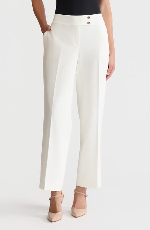 KASPER Flat Front Wide Leg Pants in Vanilla Ice at Nordstrom, Size 12