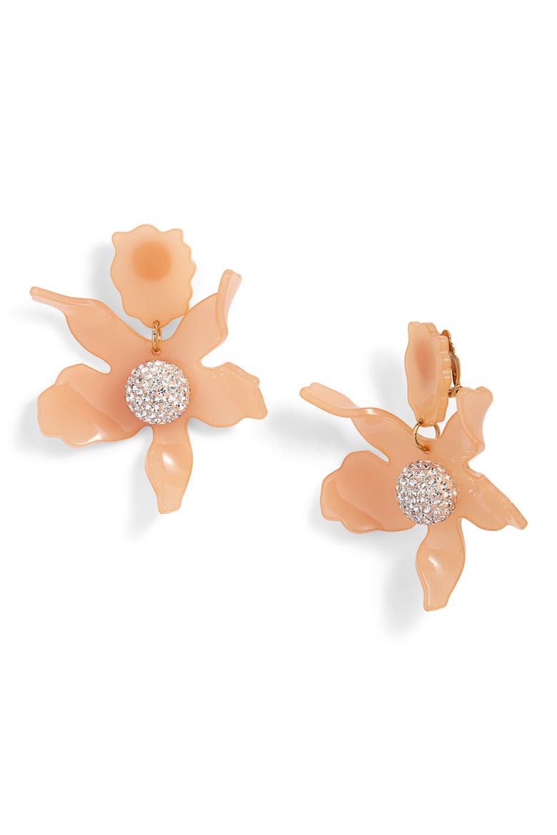 Crystal Clip-On Drop Earrings, Main, color, HONEY BLUSH