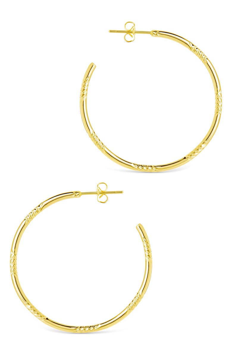 Sterling Forever Sierra Thin Hoop Earrings, Alternate, color, Gold