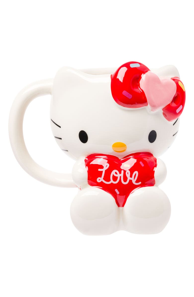 Hello Kitty Holding Heart Ceramic Mug, Main, color,
