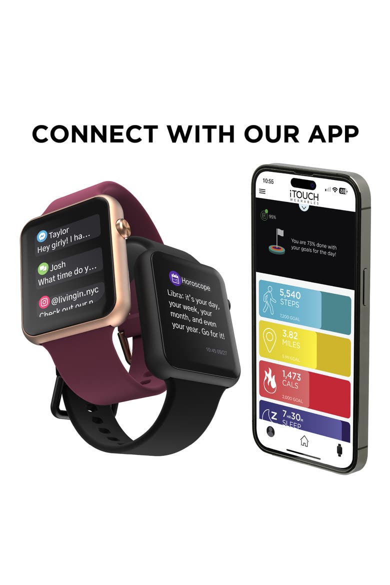 iTouch Air 4 Smartwatch, 44mm, Alternate, color, MERLOT