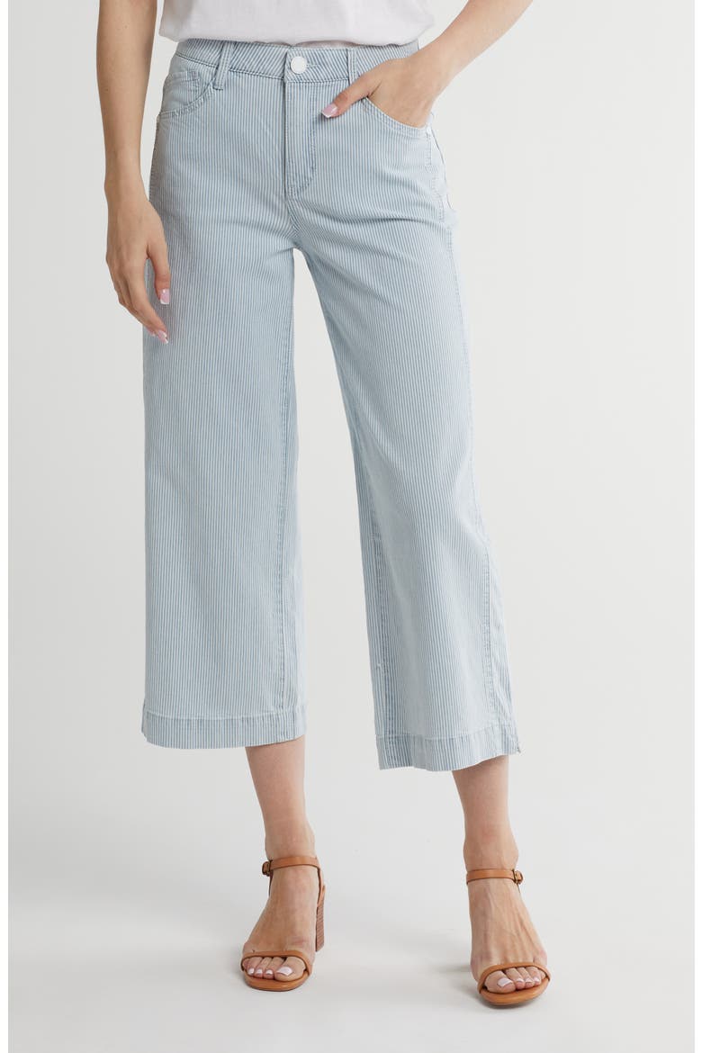 Railroad Stripe Wide Leg Ankle Crop, Main, color, POWDER BLUE