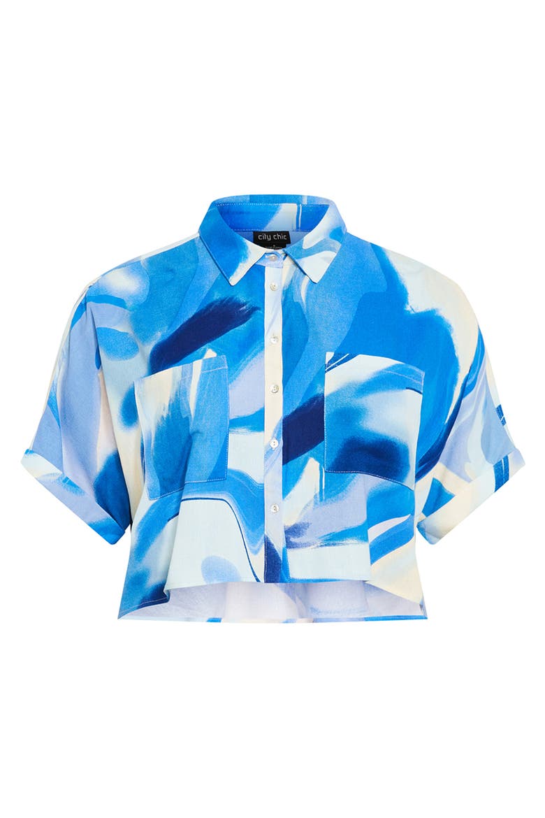Esme Cropped Shirt, Alternate, color, WHIRLPOOL