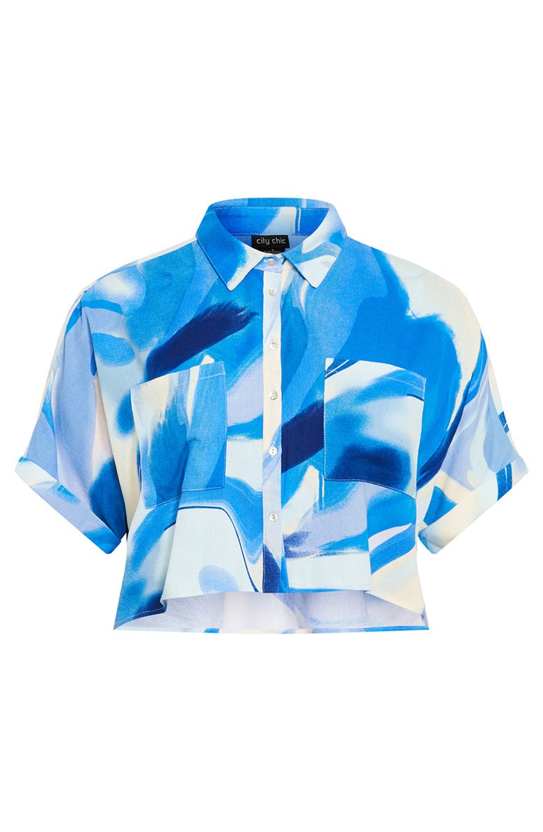 City Chic Esme Cropped Shirt, Alternate, color, Whirlpool