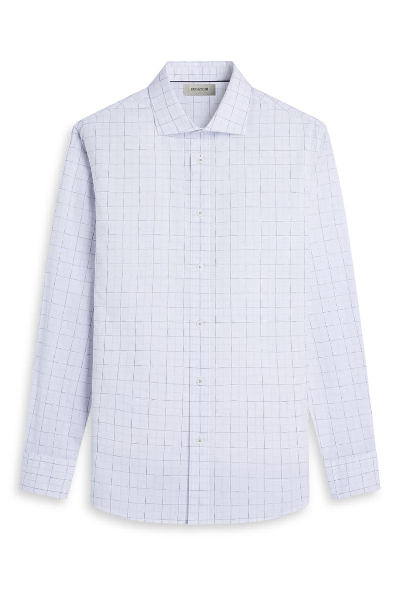 Axel Shaped Fit Check Button-Up Shirt, Alternate, color, WHITE